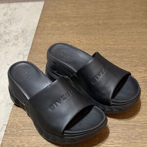 Givenchy Black Embossed Slides
